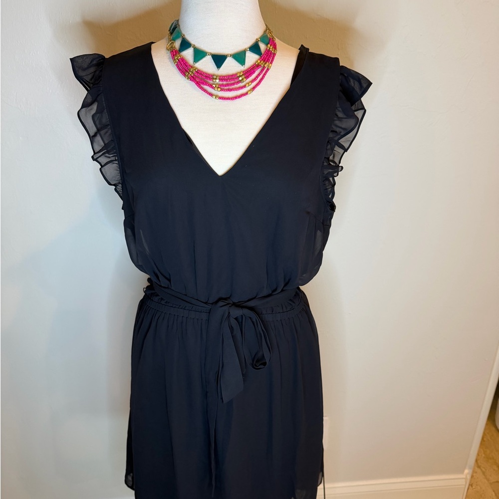 Express Black Ruffle Sleeve Mini Dress